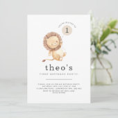 ライオンバルーンファースト誕生日招待状 招待状 (スタンド正面)