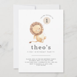 ライオンバルーンファースト誕生日招待状 招待状