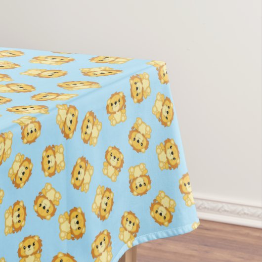 ライオンバースデーパーティーブルー テーブルクロス (インサイチュ)