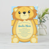 ライオンバースデーパーティーブルー 招待状 (スタンド正面)