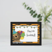 ライオンバースデーパーティ招待状 インビテーションポストカード (スタンド正面)