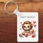 ライオンパイロットの誕生日 キーホルダー (正面)