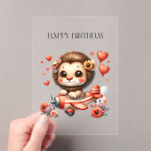 ライオンパイロット お誕生日 アクリル招待状 (インサイチュ (ポータブル))