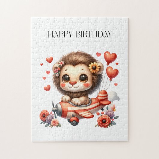 ライオンパイロット お誕生日 ジグソーパズル (縦)