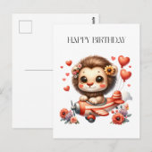 ライオンパイロット お誕生日 ポストカード (正面/裏面)