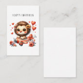 ライオンパイロット お誕生日 名刺 (正面/裏面)