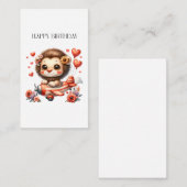 ライオンパイロット 誕生日 エンクロージャーカード (正面/裏面)