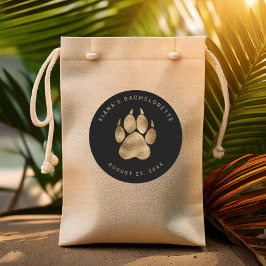 ライオンパウプリントバチェロレッテブラック金ゴールドID1148 ラウンドシール