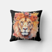 ライオンパステルフラワーズサファリウォーターカラーサバンナキャット クッション (裏面)