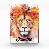 ライオンパステルフラワーズサファリウォーターカラーサバンナキャット フォトブロック (正面)