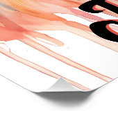 ライオンパステルフラワーズサファリウォーターカラーサバンナキャット ポスター (コーナー)