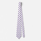 ライオンパターン – 深い紫オンホワイト ネクタイ (正面)