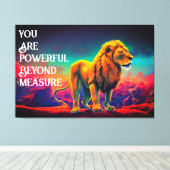 ライオンパワー感動的ビヨンドメジャー引用文 キャンバスプリント (インサイチュ (ウッドフロア))