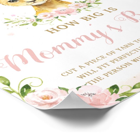 ライオンピンクフローラママのベリーゲーム大きい ポスター (角)