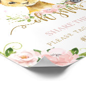 ライオンピンクフローララベル写真Ohスナップ共有ザ愛 ポスター (角)