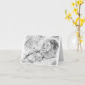 ライオンファミリー カード (黄色い花)