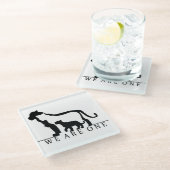 ライオンファミリー ガラスコースター (アングル)