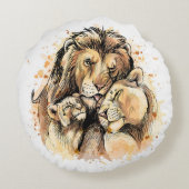 ライオンファミリー ラウンドクッション (裏面)