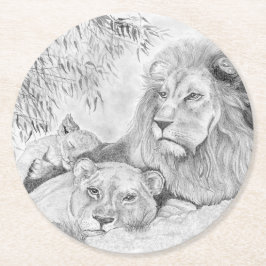 ライオンファミリー ラウンドペーパーコースター