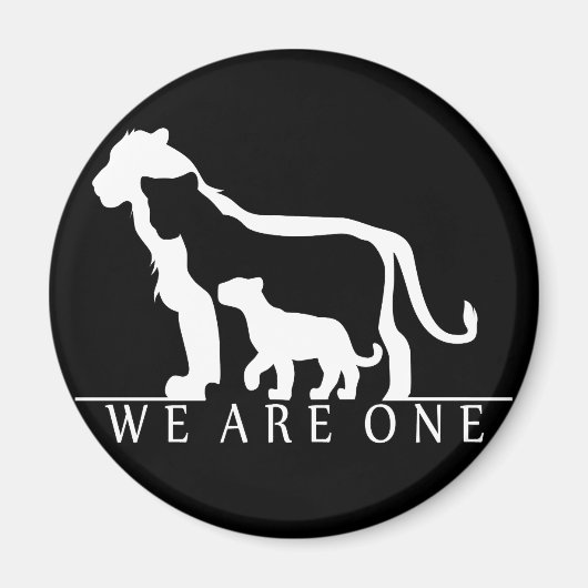 ライオンファミリー（黒版） マグネット (正面)