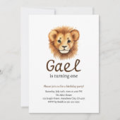 ライオンファーストキングオブザジャングル誕生日 招待状 (正面)