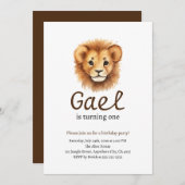 ライオンファーストキングオブザジャングル誕生日 招待状 (正面/裏面)