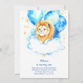 ライオンファースト誕生日招待状 招待状 (正面)