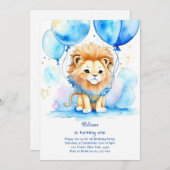 ライオンファースト誕生日招待状 招待状 (正面/裏面)
