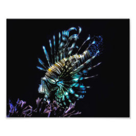 ライオンフィッシュ泳ぎ フォトプリント           