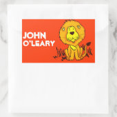 ライオンブックプレート名orange id labelシール 長方形シール (バッグ)