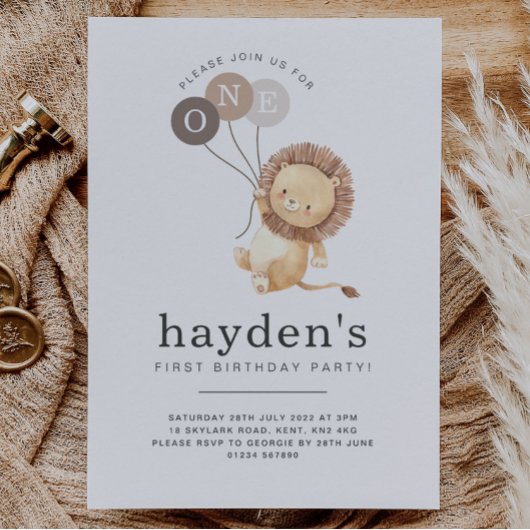 ライオンブラウン風船 – ONE 招待状
