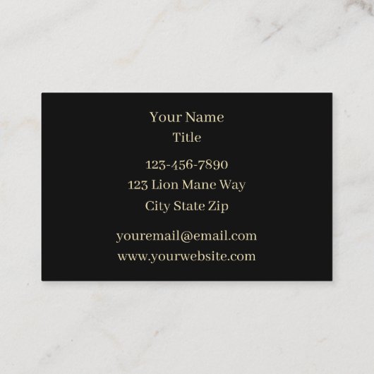 ライオンブラックイエローマンダルサン 名刺 (裏面)