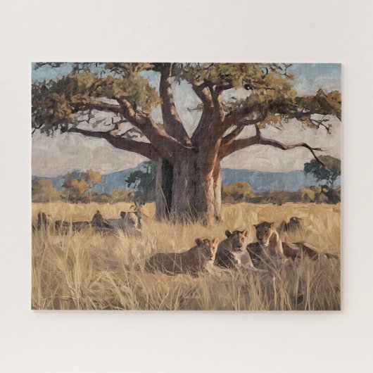 ライオンプライドアット絵を描レスト ジグソーパズル (横)