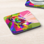 ライオンプリスカラフルマティックポップ・アートのアートデザイン-62501 コースター (左側)
