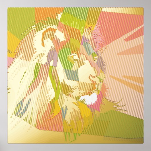 ライオンプリスカラフルマティックポップ・アートのアートデザイン-62501 箔ポスター (正面)