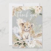 ライオンプリンス1歳の誕生日テンプレート 招待状 (裏面)