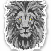 ライオンヘッドのシール – グレーライオンシール シール (正面)