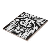 ライオンヘッドの白黒エッチング タイル (側面)