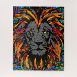 ライオンヘッドジグソーパズル |オレンジライオンパズル ジグソーパズル