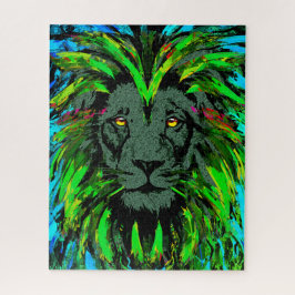 ライオンヘッドジグソーパズル | グリーンライオンパズル ジグソーパズル