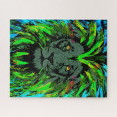 ライオンヘッドジグソーパズル | グリーンライオンパズル ジグソーパズル (横)