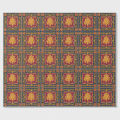 ライオンヘッドスカーフ：金色のモチーフ。 ラッピングペーパー (フラット)