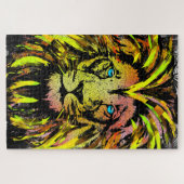 ライオンヘッドパズル |イエローライオンジグソーパズル ジグソーパズル (横)