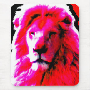 ライオンヘッドピンクマウスパッド マウスパッド