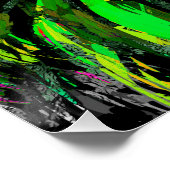 ライオンヘッドポスターアート – グリーンライオンポスター光沢 ポスター (コーナー)