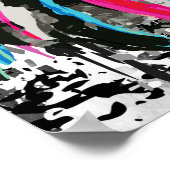 ライオンヘッドポスタープリント | ブルーピンクリオンポスター ポスター (角)