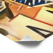 ライオンヘッドモダンキュビ絵画スト ポスター (コーナー)