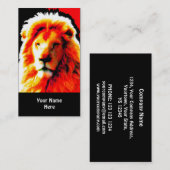 ライオンヘッドレッドビジネスカードブラック 名刺 (正面/裏面)
