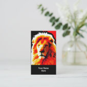 ライオンヘッドレッドビジネスカードブラック 名刺 (スタンド正面)