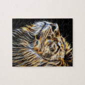 ライオンヘッド白熱［赤熱］光を放つなFractalius ジグソーパズル (横)